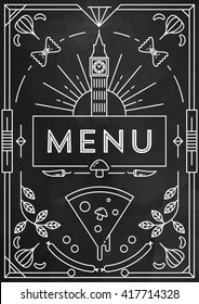 Trendy Pizza Menu Design with Linear Icons