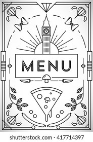 Trendy Pizza Menu Design with Linear Icons