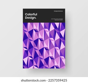 Dibujo vectorial de diseño A4 de la pancarta de moda. El concepto de cubierta corporativa de azulejos geométricos brillantes.