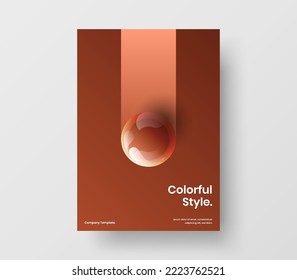 Trendy Platine A4 Vektordesign Konzept. Abstrakte 3D-Sphären Unternehmen Titelgrafik.