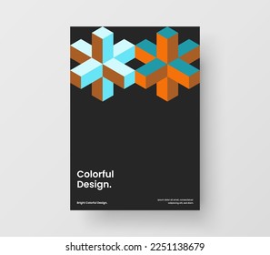 Plantilla vectorial de diseño de pancarta de moda. Ilustración de la portada de hexágonos geométricos aislados.