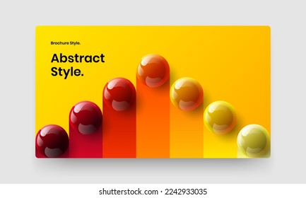 Trendy placard vector design illustration. Amazing 3D balls booklet concept.