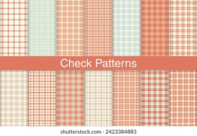 Trendy plaid collection, textile design, checkered fabric pattern for shirt, dress, suit, wrapping paper print, invitation and gift card.