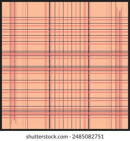  trendy Plaid seamless pattern in check style its Striking, Symmetrical Pattern featuring peach color . first utilized for  Blankets and Jackets, decorating, interior design, wallpapers