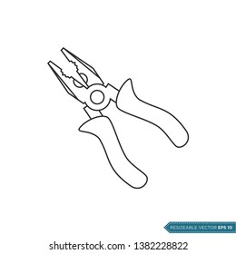 Trendy Pliers Icon Vector Template