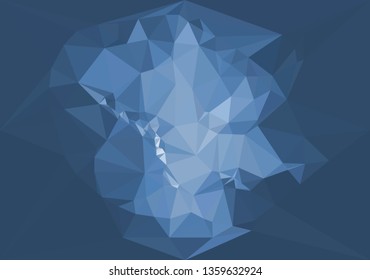 Trendy polygonal blue background with abstract mosaic pattern. Blank space for text.