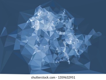 Trendy polygonal blue background with abstract mosaic pattern. Blank space for text.