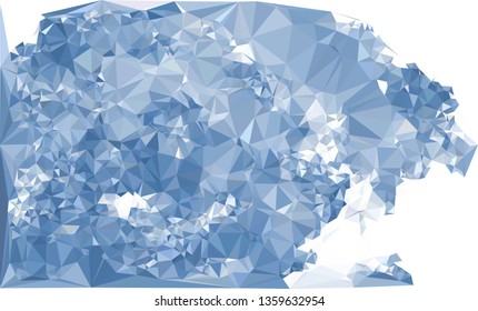Trendy polygonal blue background with abstract mosaic pattern. Blank space for text.