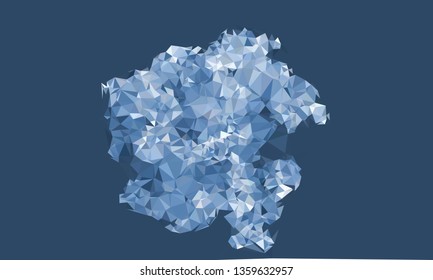 Trendy polygonal blue background with abstract mosaic pattern. Blank space for text.