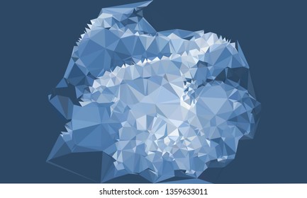 Trendy polygonal blue background with abstract mosaic pattern. Blank space for text.