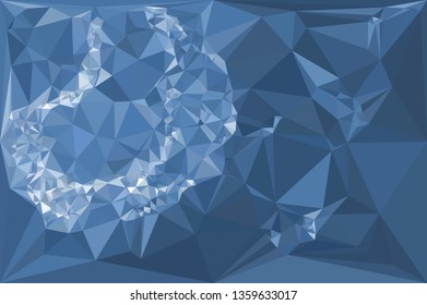 Trendy polygonal blue background with abstract mosaic pattern. Blank space for text.