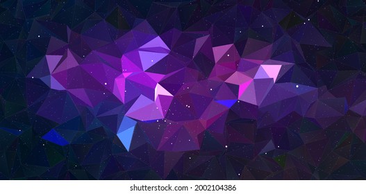 Fondo poligonal moderno. Ilustración de galaxia geométrica colorida