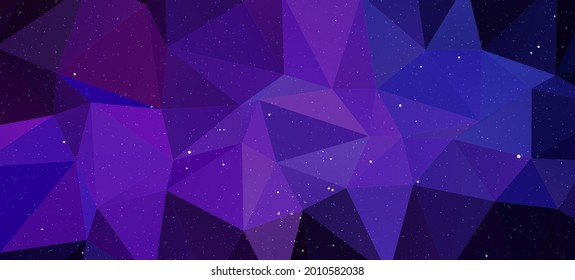 Trendy polygonal space background. Colorful geometric galaxy illustration