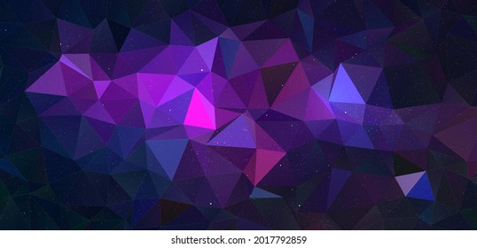 Trendy polygonal space background. Colorful geometric galaxy illustration