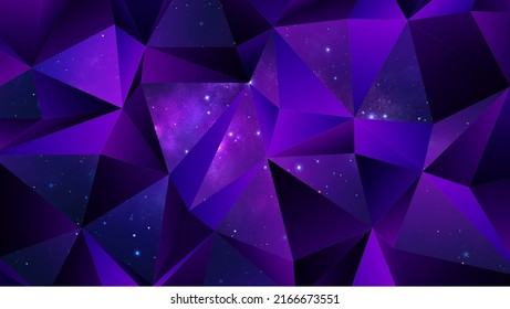 Trendy polygonal space background. Colorful geometric galaxy illustration