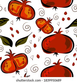 trendy pomegranate seamless pattern. Design for wallpaper, fabric, paper