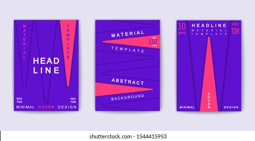 Trendy poster design with abstract 3D shapes. Composition from volume triangle forms. Vector cover