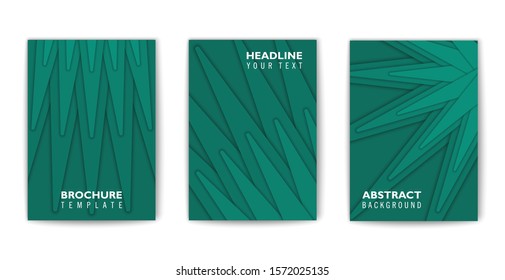 Trendy poster design with abstract 3D shapes. Composition from volume triangle forms. Vector cover