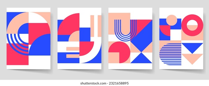 Trendy Poster Design Collection. Abstract Shape Background for Magazine Brochure Flyer and Page Layout. Vector Illustration