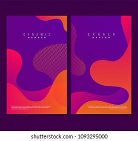 Trendy poster set with dynamic colorful gradients and fluid shapes. isolated art for banner, invitation, card, web, ad, greeting and promotion.