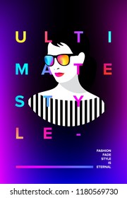 Trendy poster of Style in modern layout. Woman with style quote creative poster. 