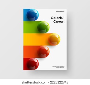 Trendy poster vector design concept. Bright 3D spheres banner template.