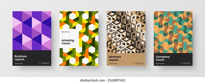 Trendy poster vector design illustration composition. Bright geometric shapes cover concept collection.