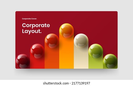 Trendy poster vector design illustration. Geometric realistic balls leaflet concept.