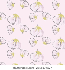 Afiches de moda con flores sin costura. Ilustración abstracta. Arte Moderno. Minimalismo. Ilustración vectorial.