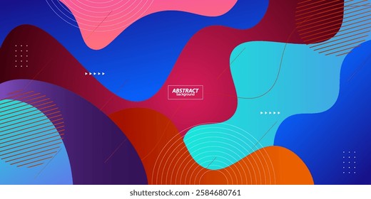 Trendy premium colorful wavy abstract background with soft orange purple, pink and blue gradient in the background. Vector Eps10