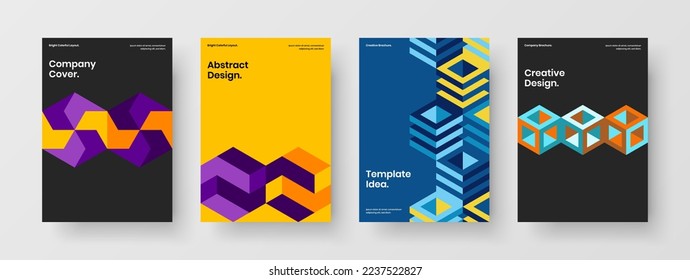 Conjunto de ilustraciones vectoriales de diseño de presentación a la moda. Nuevo patrón geométrico de composición de concepto de identidad corporativa.