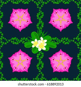 Trendy print. Beautiful vector pattern for decoration and design. Vintage style. Exquisite pattern of watercolor flowers. Watercolor seamless pattern with flowers on a blue background.