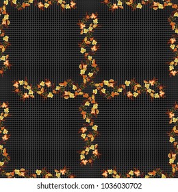Trendy print in brown, gray and black colors. Watercolor seamless pattern with flowers. Beautiful pattern for decoration and design. Exquisite pattern, watercolor sketch with flowers, vintage style.