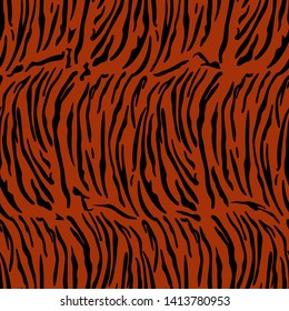 Trendy for print design. Vector abstract graphic design. Abstract nature background. Tiger print black background. Decorative print. Pattern animal tiger texture fabric. Wild animal