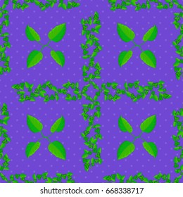 Trendy print on a violet background. Beautiful pattern for decoration and design. Exquisite pattern with flowers in vintage style. Watercolor seamless pattern with flowers.