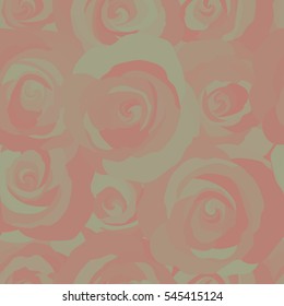 Trendy print. Seamless watercolor pattern with pink and neutral roses. Beautiful pattern for decoration and design. Exquisite pattern for design with rose flowers. Vintage, retro.
