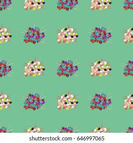 Trendy print in vintge style. Beautiful vector pattern for decoration and design. Exquisite pattern with flowers, watercolor effect. Watercolor seamless pattern with flowers in blue and green colors.