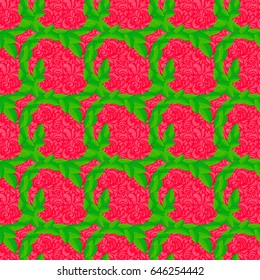 Trendy print. Watercolor seamless pattern with ditsy flowers on a red background. Beautiful vector pattern for decoration and design. Exquisite pattern with flowers in vintage style.