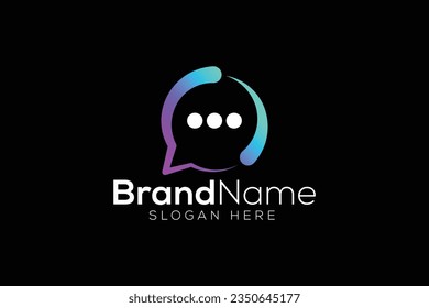 Burbuja de chat a la moda y profesional y plantilla vectorial de diseño del logotipo de Chatting