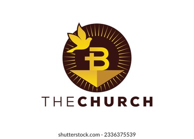 Trendy and Professional letter B church sign Christian and peaceful vector logo