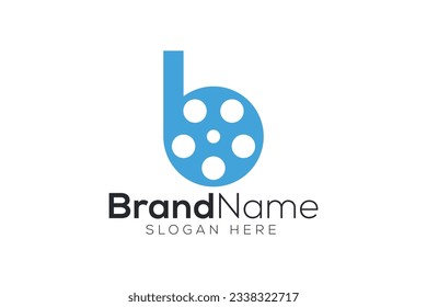 Trendy and Professional letter B film production company logo design vector template