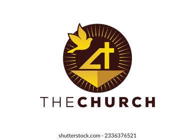 Trendy and Professional letter A church sign Christian and peaceful vector logo