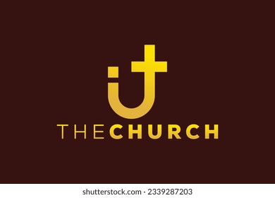 Trendy and Professional letter i church sign Christian and peaceful vector logo