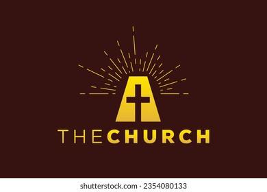 Trendy and Professional letter A church sign Christian and peaceful vector logo design