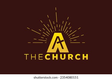 Trendy and Professional letter A church sign Christian and peaceful vector logo design