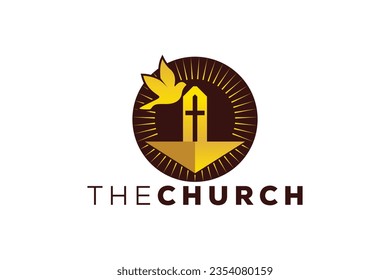 Trendy and Professional letter A church sign Christian and peaceful vector logo design