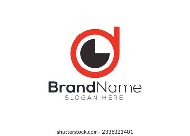 Trendy and Professional letter d clock logo design vector template