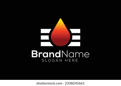 Letra de moda y profesional E modelo de diseño del logotipo de caída de aceite E modelo vectorial