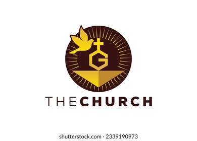 Trendy and Professional letter G church sign Christian and peaceful vector logo