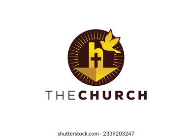 Trendy and Professional letter H church sign Christian and peaceful vector logo